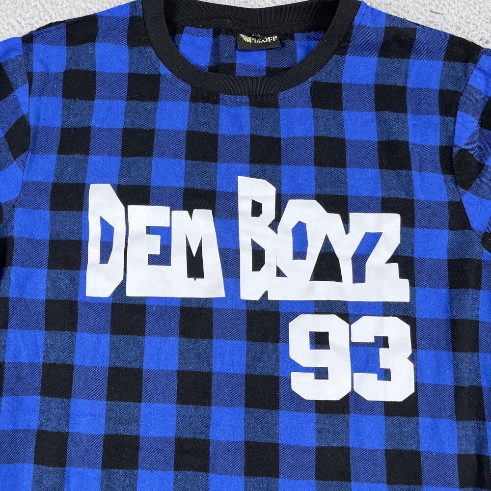 Pizoff Dem Boyz 93 Plaid Side Zipper Womens Shirt Sz Large - Picture 5 of 5